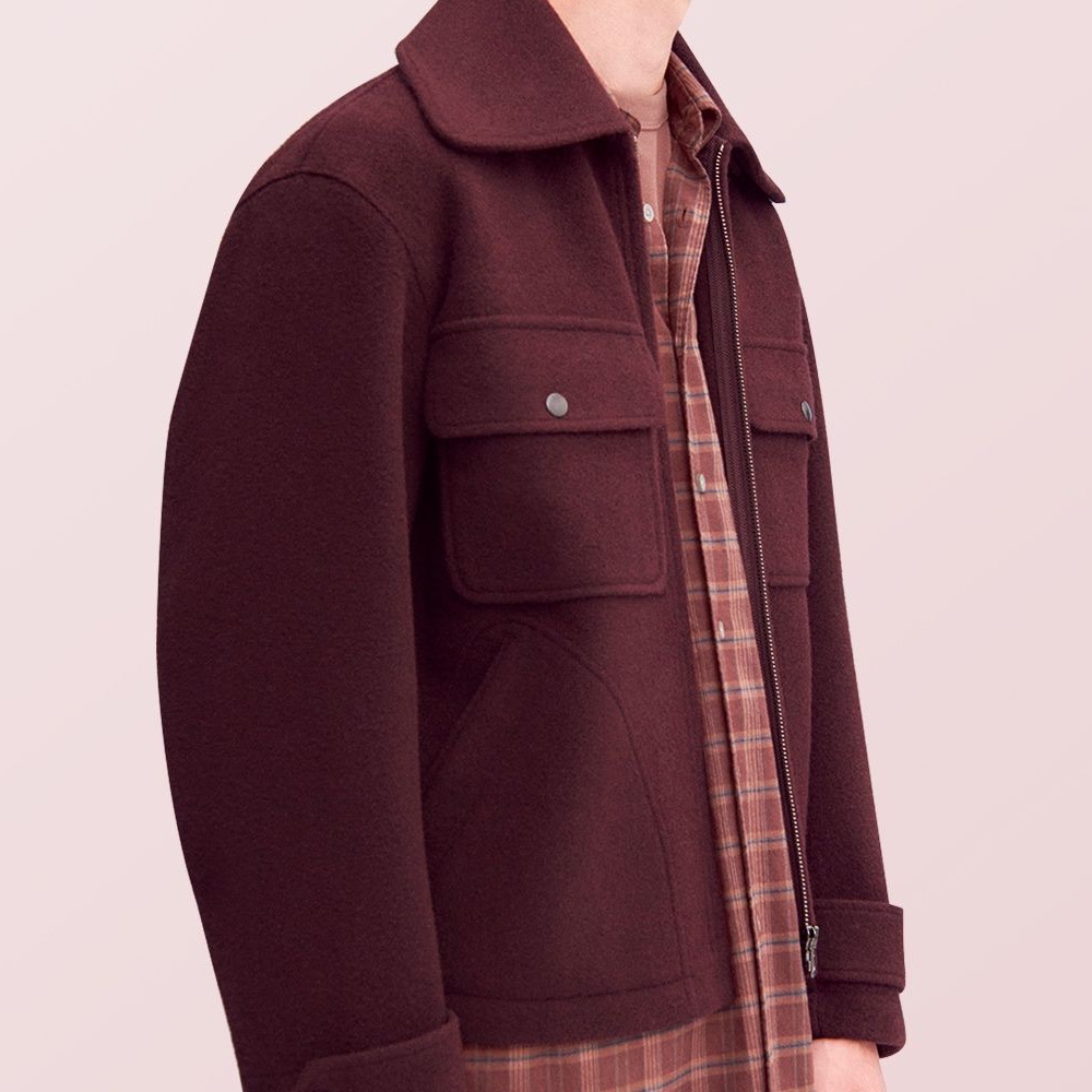 New with tags Uniqlo U Burgundy wool coat Men’s size M